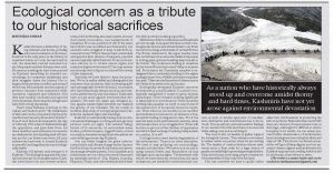 Ecological concrn as a tribute to our historical sacrifices